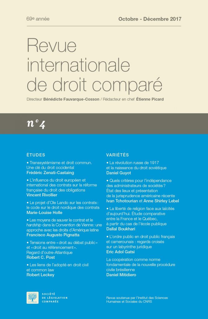 Revue internationale de droit comparé