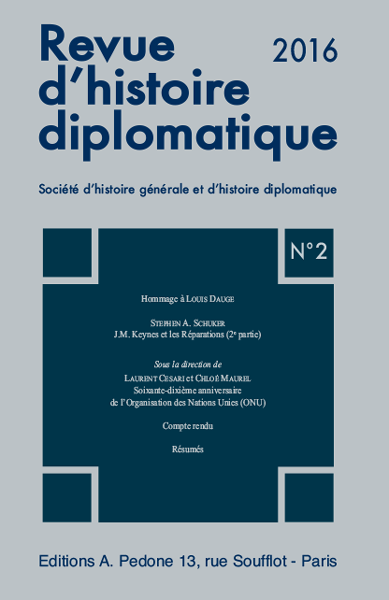 Subscription Revue d’histoire diplomatique