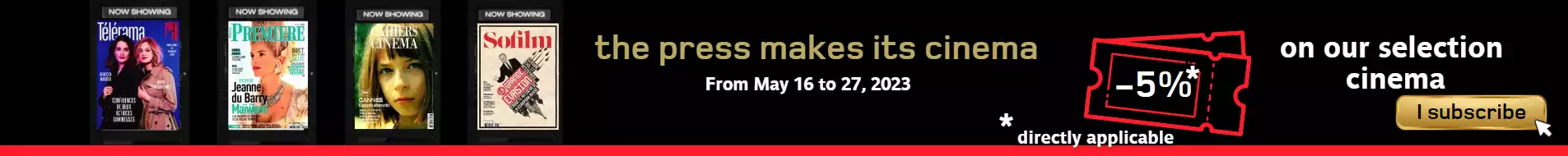 Offre promo festival de cannes culture et loisir